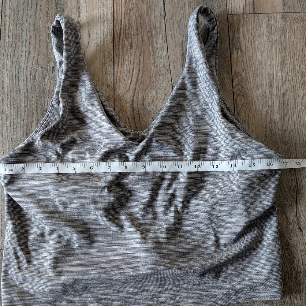 ATHLETA Transcend V-Neck Crop Bra Heather Gray 1X A-C Cup - Picture 6 of 7